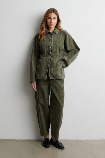 SECOND FEMALE | La veste en jean ajustée ''Jaye'' | Vert