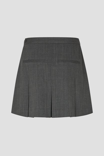 SECOND FEMALE | Mini jupe plissée 'Anjou' | Gris foncé