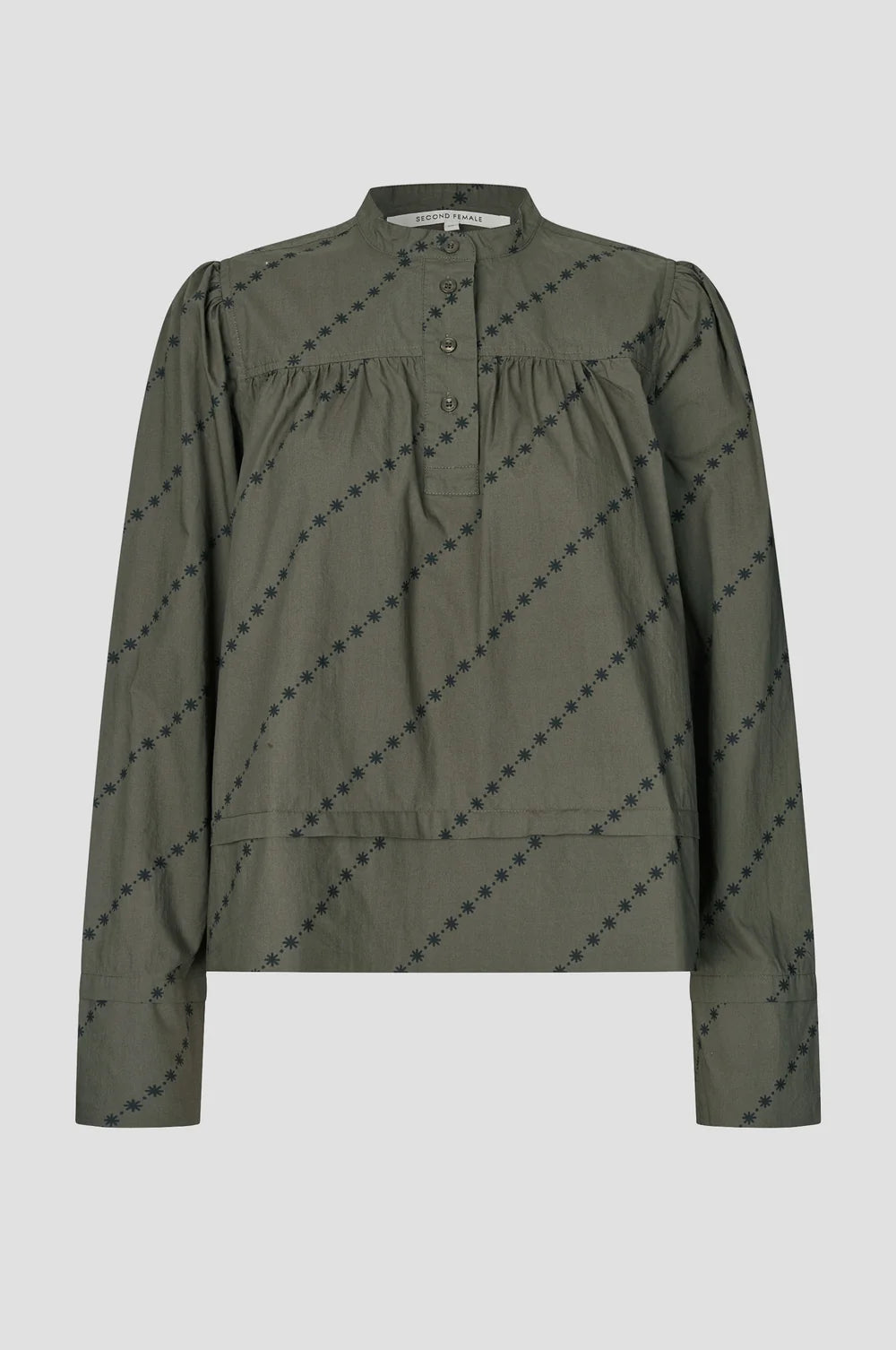 SECOND FEMALE | Blouse à manches longues 'Jasmina' | Noire olive