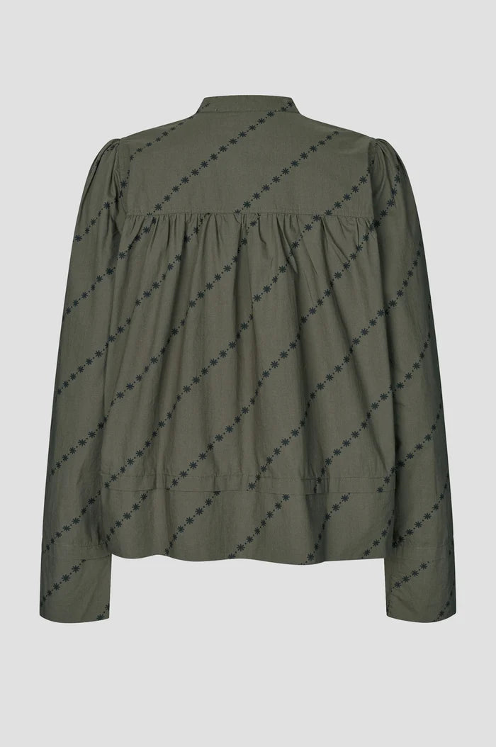 SECOND FEMALE | Blouse à manches longues 'Jasmina' | Noire olive