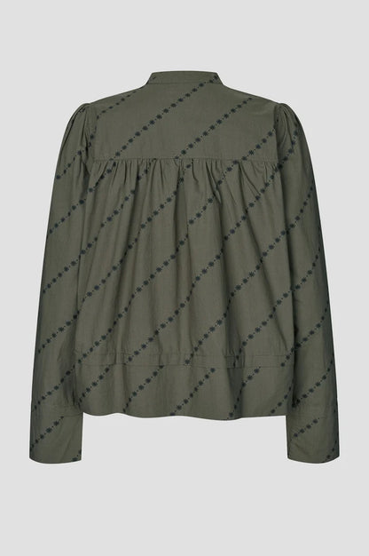 SECOND FEMALE | Blouse à manches longues 'Jasmina' | Noire olive