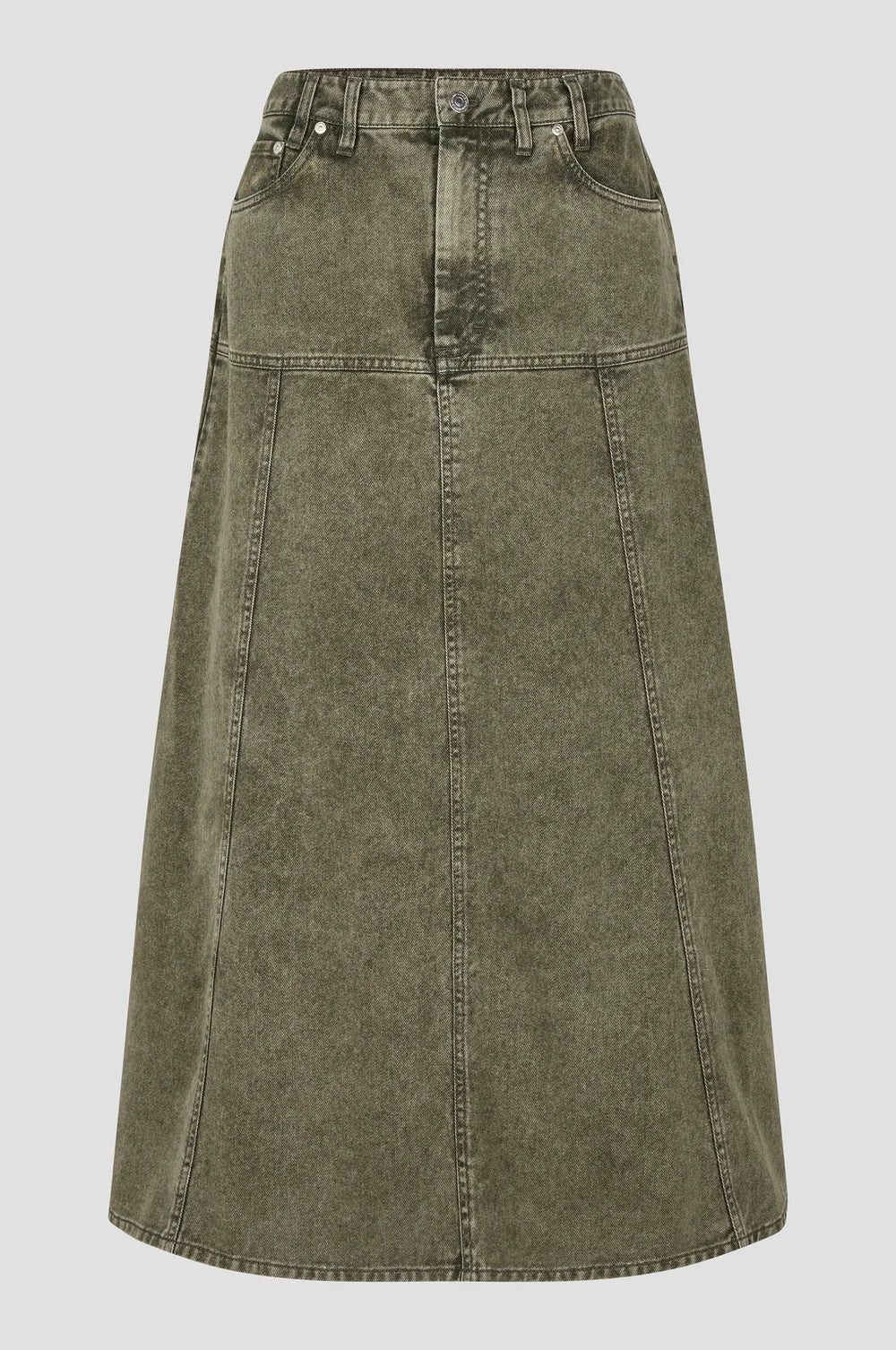 SECOND FEMALE |  Jupe en denim 'Jaye' | Verte