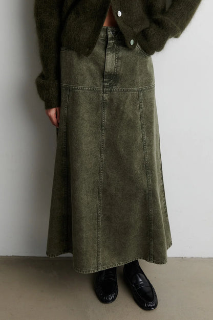 SECOND FEMALE |  Jupe en denim 'Jaye' | Verte