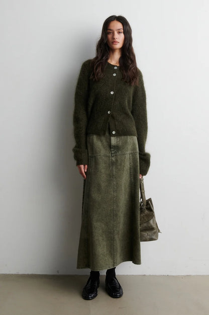 SECOND FEMALE |  Jupe en denim 'Jaye' | Verte