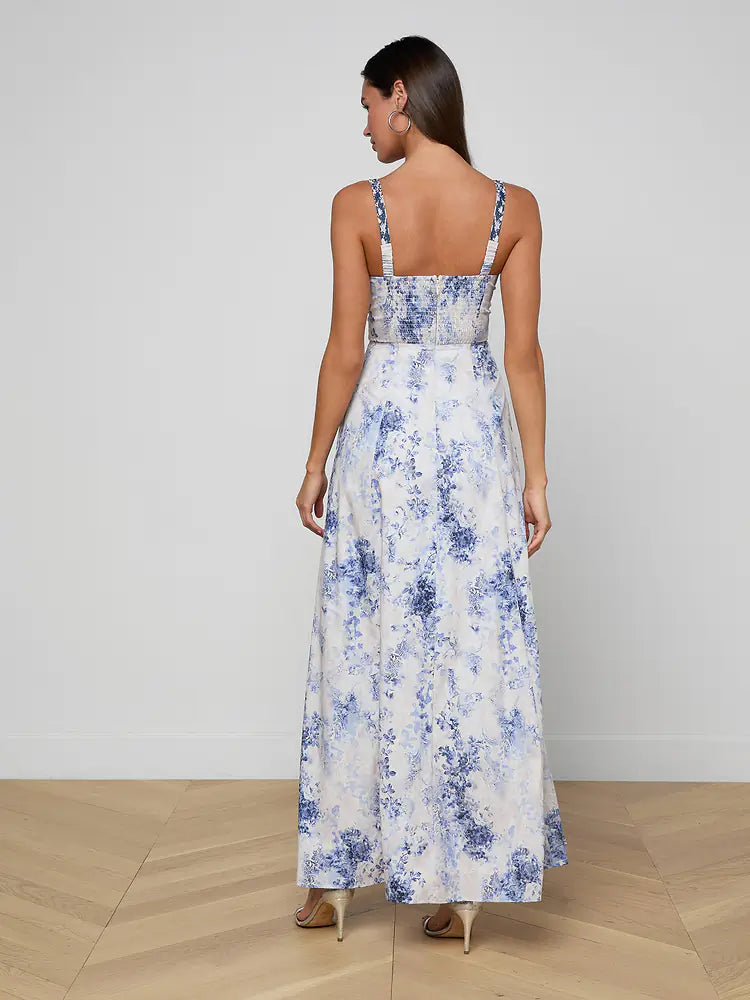 L'AGENCE| Robe 'Sutton ' | Ivoire et Bleu