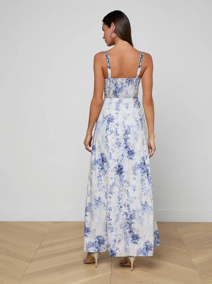 L'AGENCE| Robe 'Sutton ' | Ivoire et Bleu
