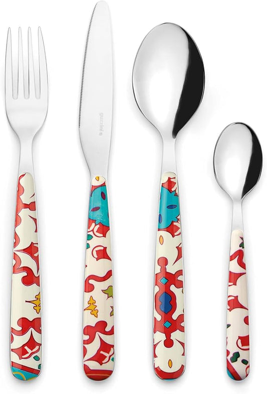 GUZZINI | ENSEMBLE DE COUVERTS 24 PIÈCES « FLOWER&LEMON »