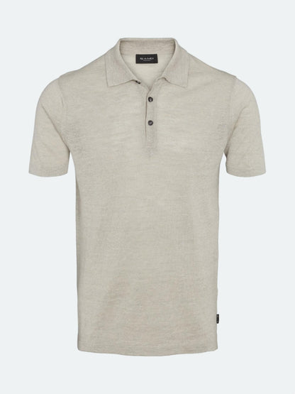 SAND Copenhagen  | Polo en lin ''Rico'' - Gris blanc cassé