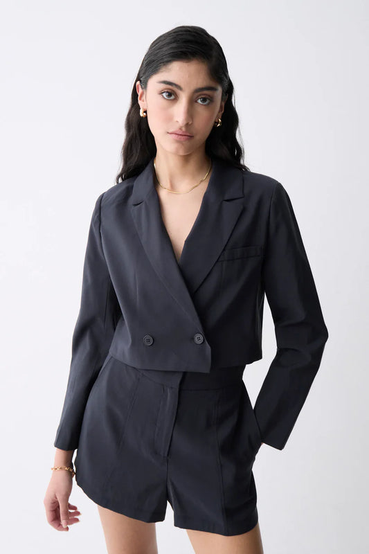Deluc | Blazer crop "CATERINA" - Bleu marin