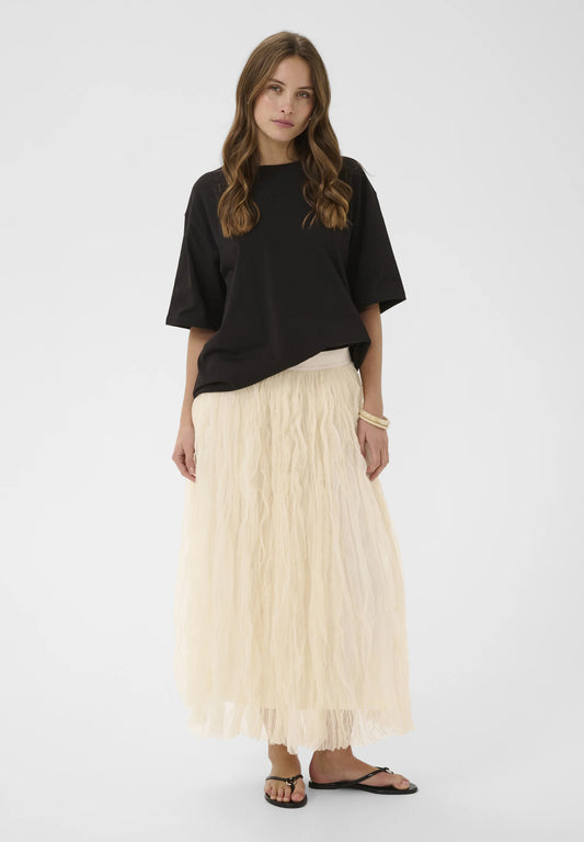 CULTURE | Jupe longue à effet plissé 'Naloa' |  Crème