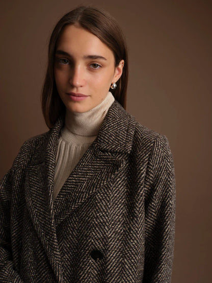 Deluc | Manteau long "Cameron"-Brun melange