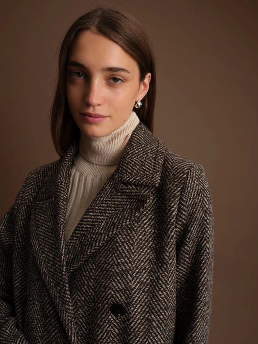 Deluc | Manteau long "Cameron"-Brun melange