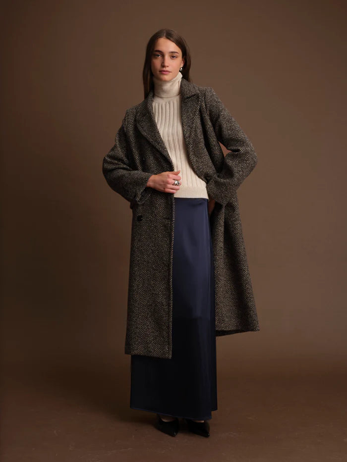 Deluc | Manteau long "Cameron"-Brun melange