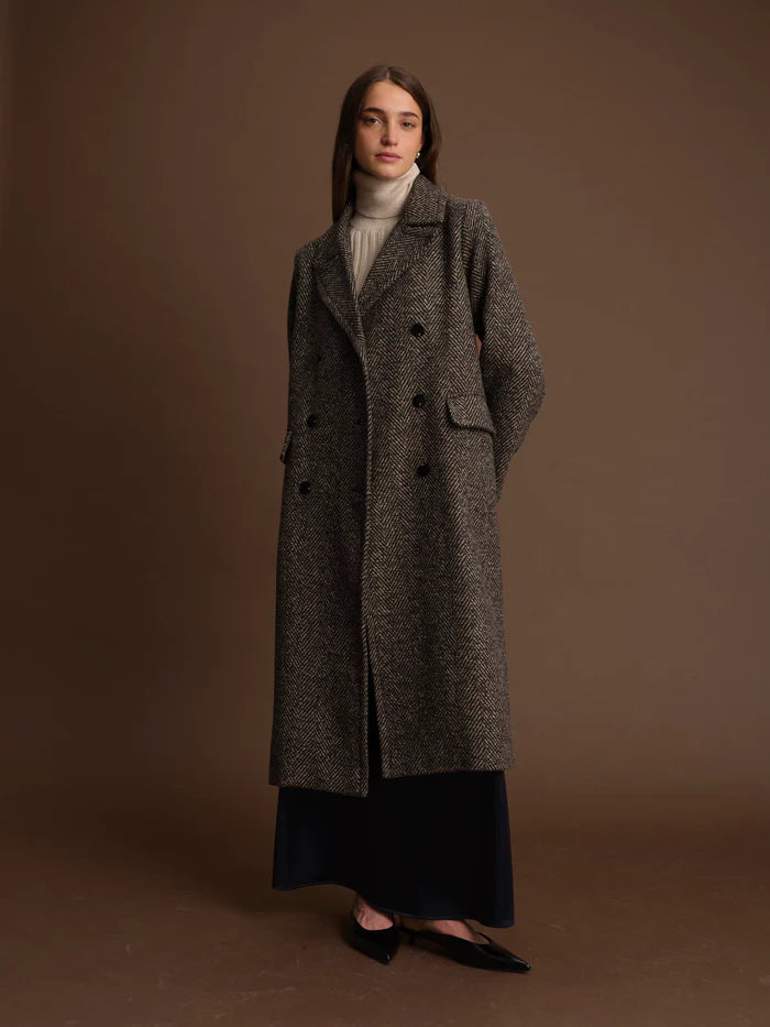 Deluc | Manteau long "Cameron"-Brun melange