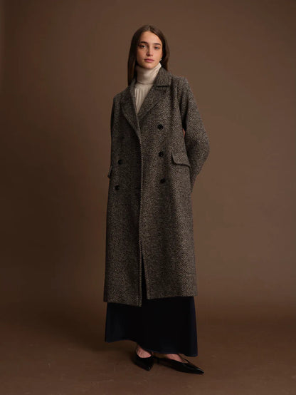 Deluc | Manteau long "Cameron"-Brun melange