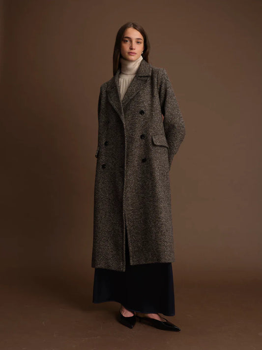 Deluc | Manteau long "Cameron"-Brun melange