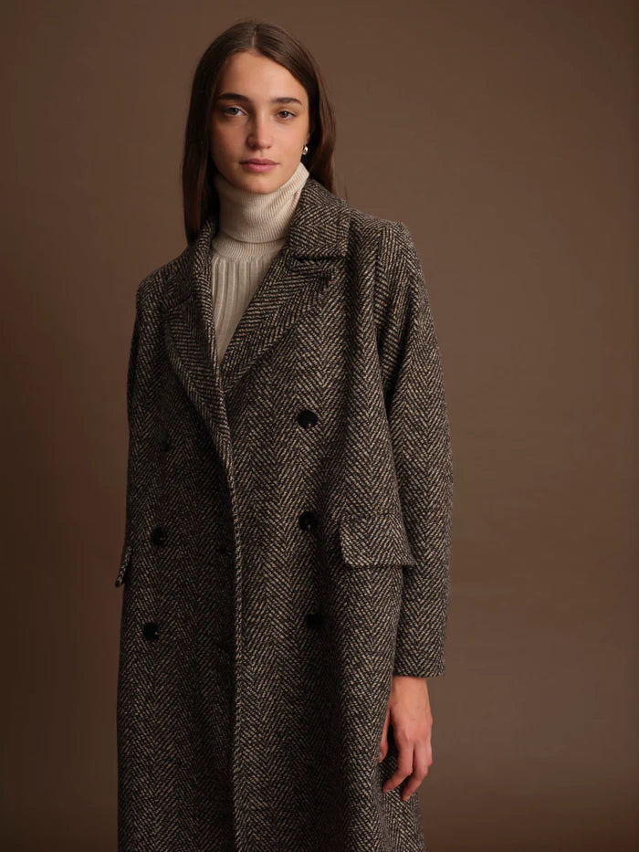 Deluc | Manteau long "Cameron"-Brun melange