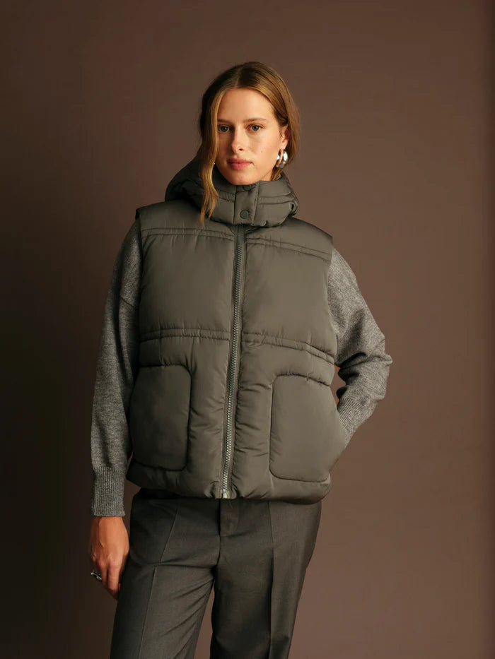 Deluc | Gilet matelassé "Travis"- Gris vert