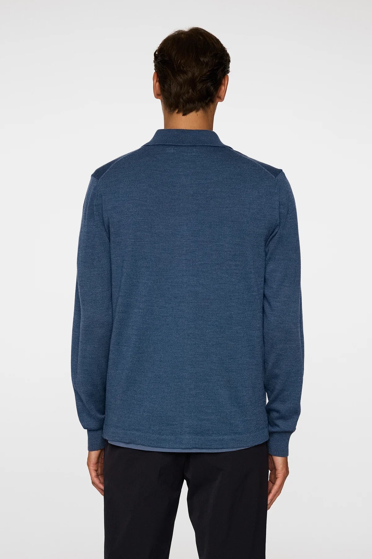 J.LINDEBERG | Pull "Kaleb" Merino Zip - Bleu Mélange