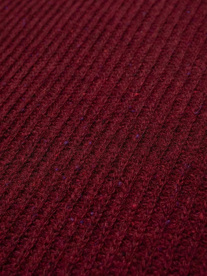 Nudie Jeans | Pull en laine côtelée "August" - Bourgogne