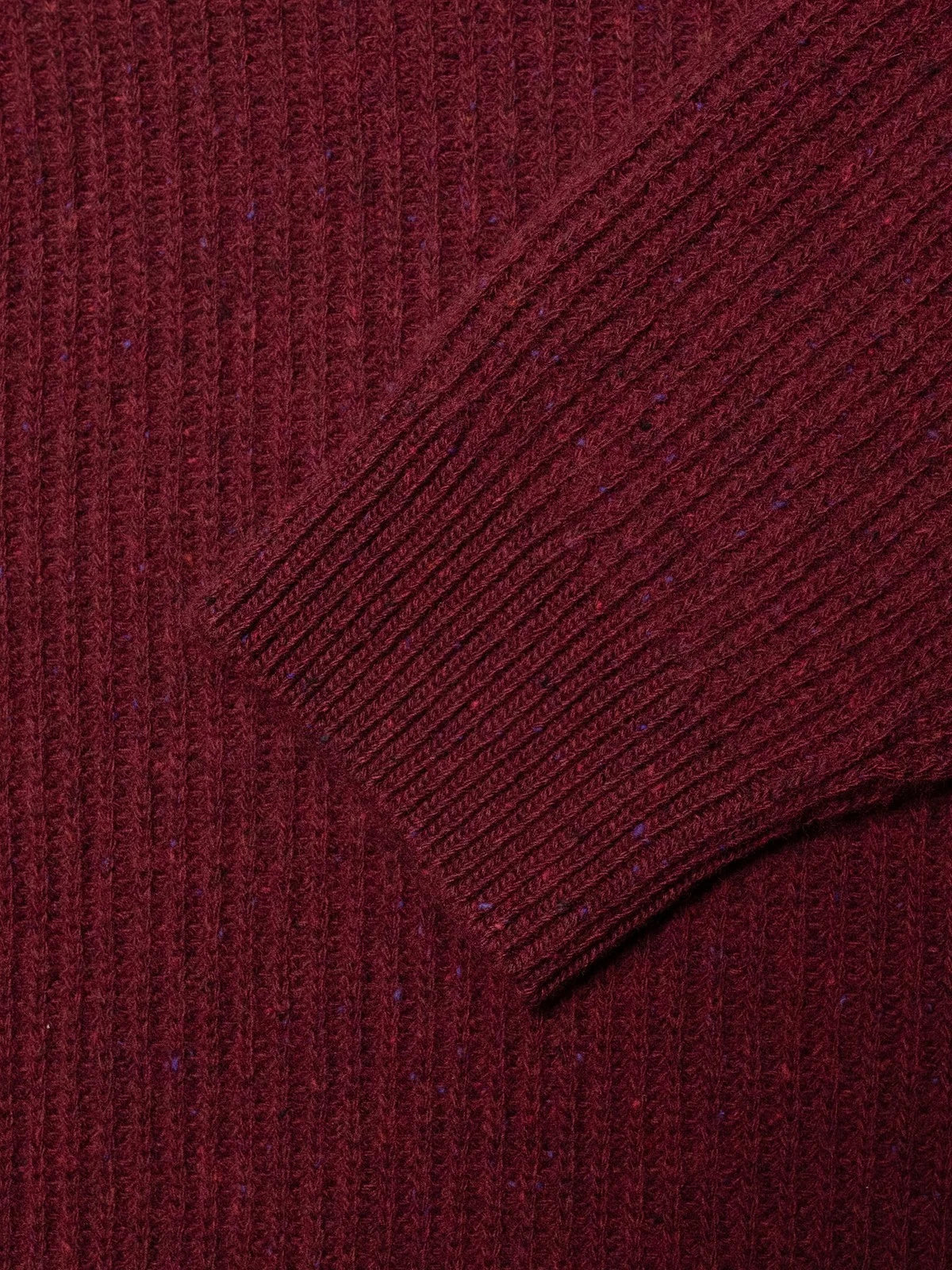 Nudie Jeans | Pull en laine côtelée "August" - Bourgogne