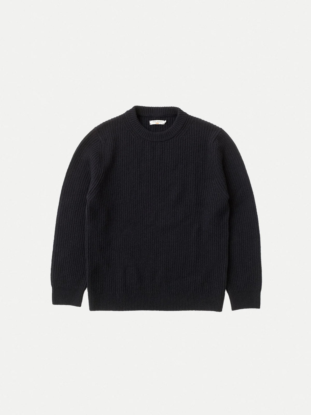 Nudie Jeans | Pull en laine côtelée "August" - Bleu marine