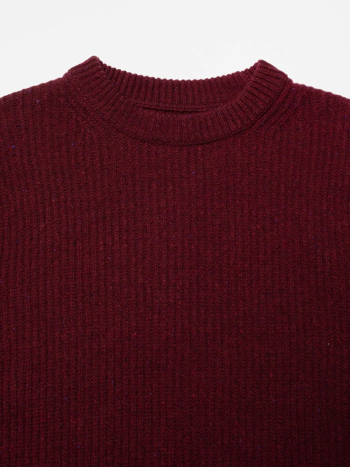 Nudie Jeans | Pull en laine côtelée "August" - Bourgogne