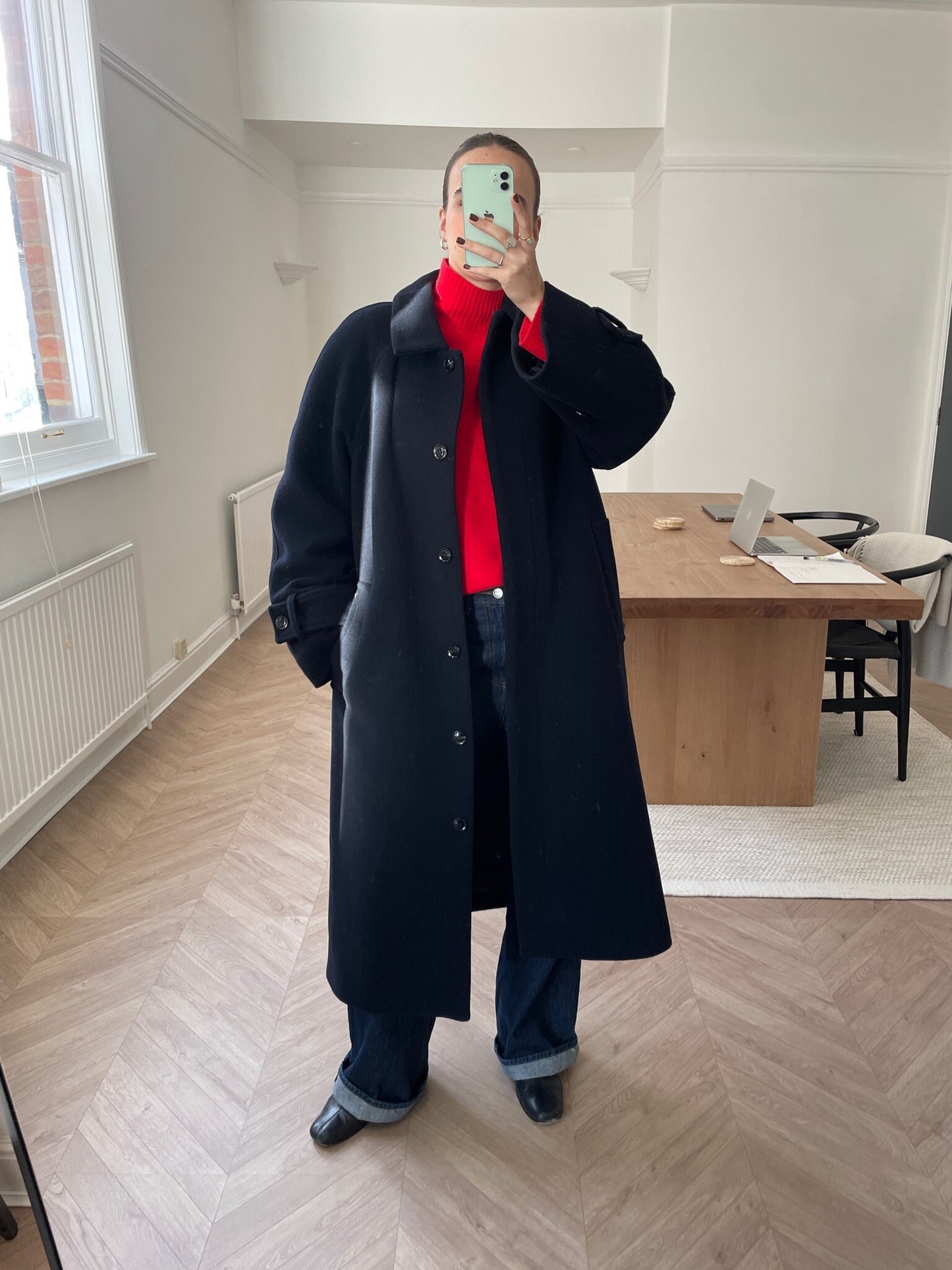 SAMSØE | Manteau long ample Alma - Bleu marine