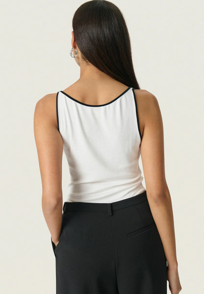 SOAKED IN LUXURY | Camisole "IDA" - Blanc/noir