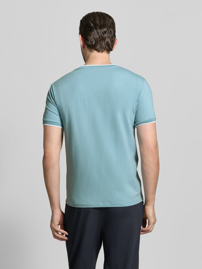 Manuel Ritz | T-shirt en jersey de coton stretch à contrastes - Bleu
