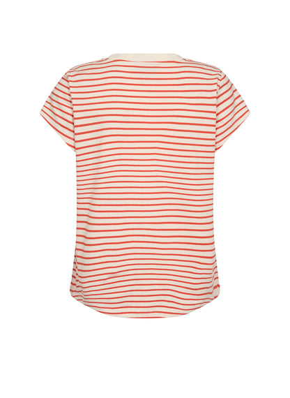 MOS MOSH | T-shirt rayé"KALA" Blanc cassé et orange