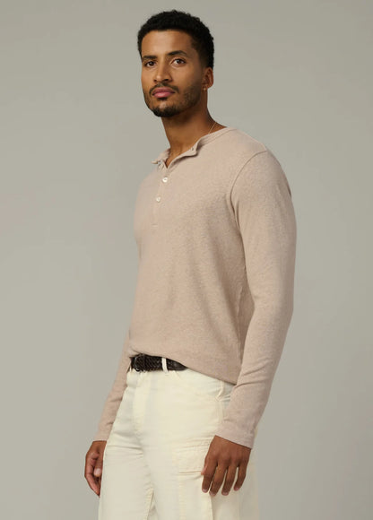 JOE's | Haut Henley à manches longues en lin et coton  - Taupe