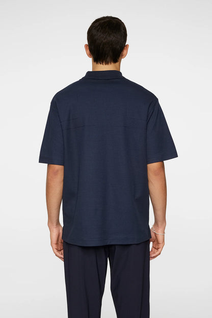 J.Lindeberg | Le polo “Trond” coton piqué  - Bleu marin