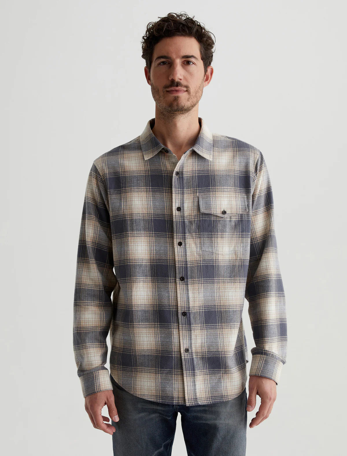 AG Jeans | Chemise "WESLEY" - Gris foncé / Beige