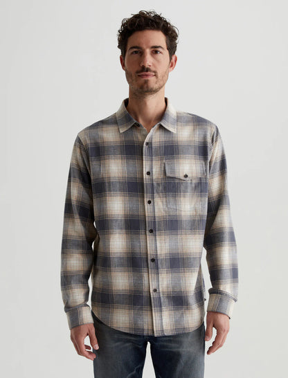 AG Jeans | Chemise "WESLEY" - Gris foncé / Beige