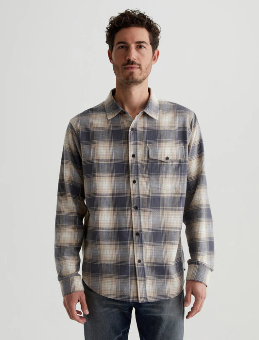 AG Jeans | Chemise "WESLEY" - Gris foncé / Beige