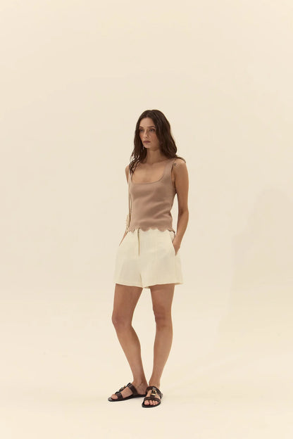 Dèluc | Le short taille haute Paxos | Écru