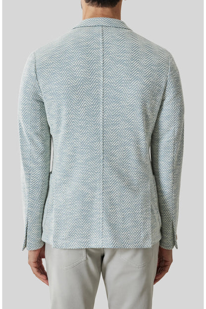 Robert Barakett | Blazer Jett en maille à chevrons - Bleu sarcelle clair