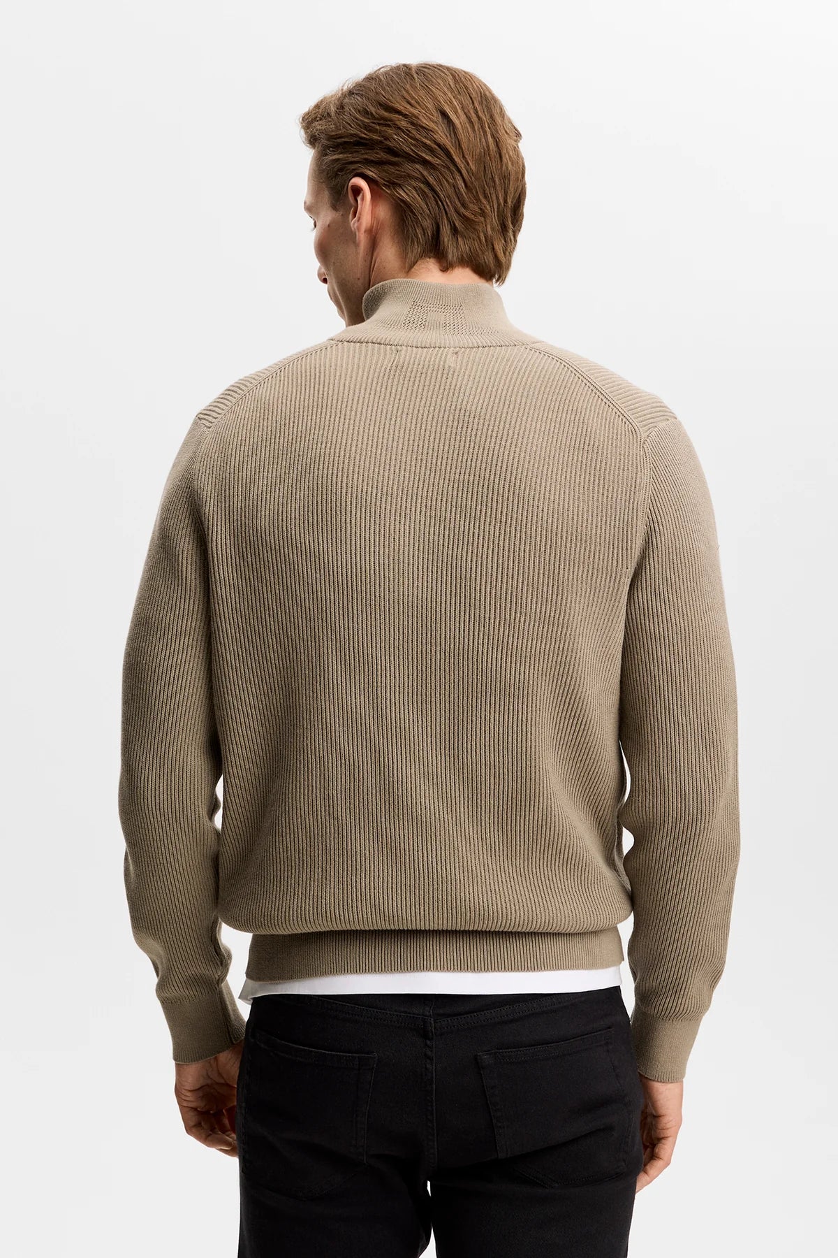J.Lindeberg | Pull en maille à demi-fermeture éclair "Alex" - Brun