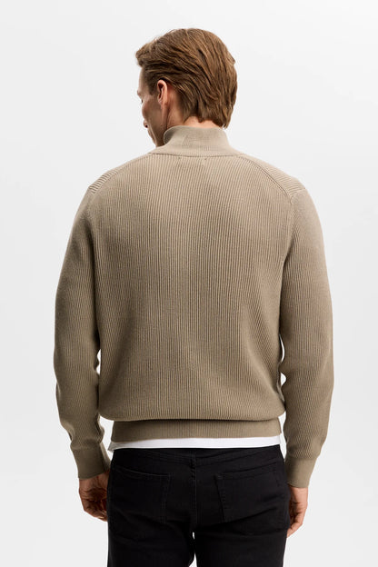 J.Lindeberg | Pull en maille à demi-fermeture éclair "Alex" - Brun
