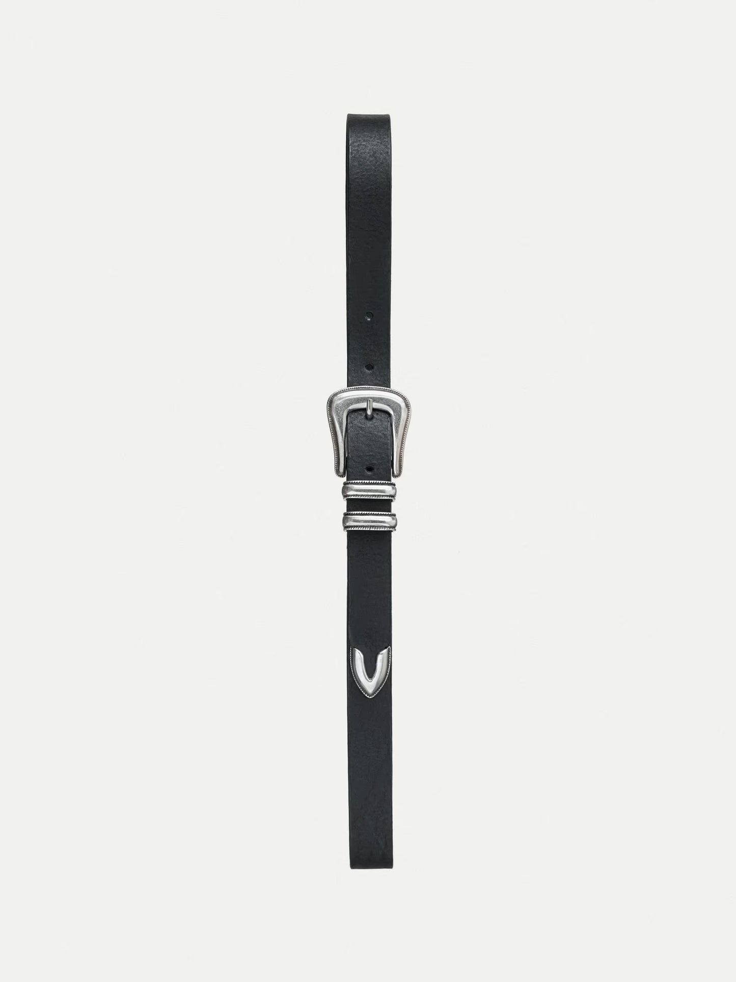 Nudie Jeans | Ceinture Western argentée noir