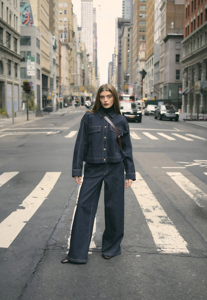 Culture | Veste en jean Bobbie coupe détendue - bleu foncé