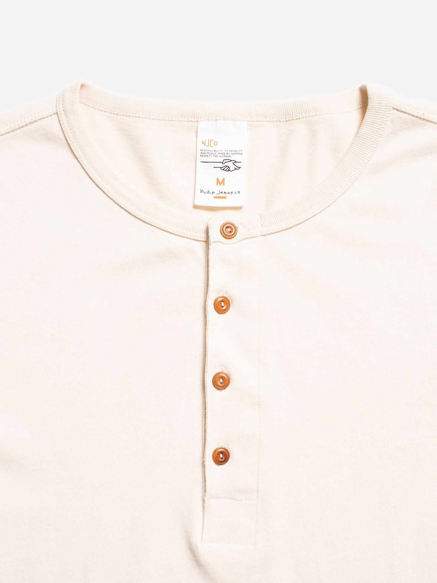 Nudie Jeans | Henley à manches longues - Ecru
