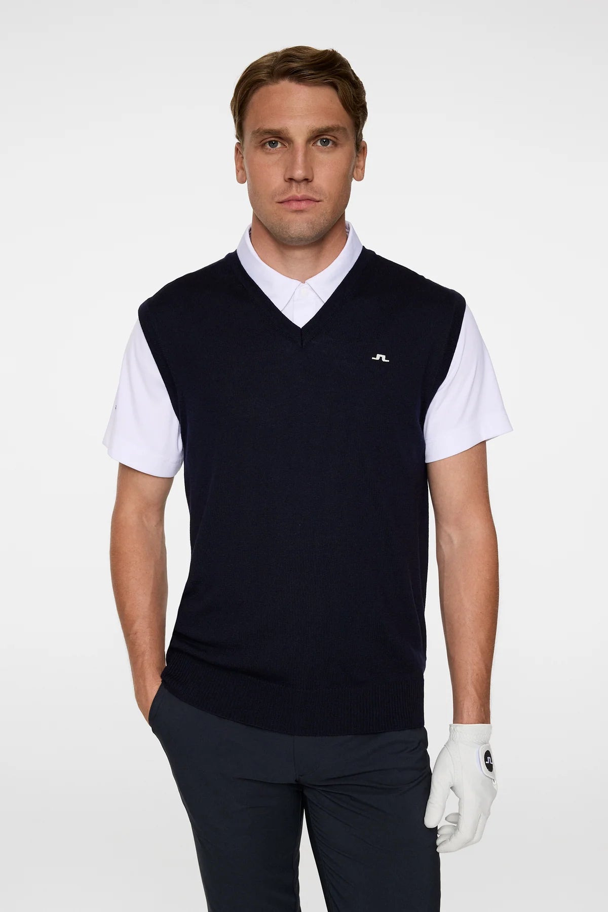J.Lindeberg | Gilet en maille mérinos "Liam" - Bleu marine