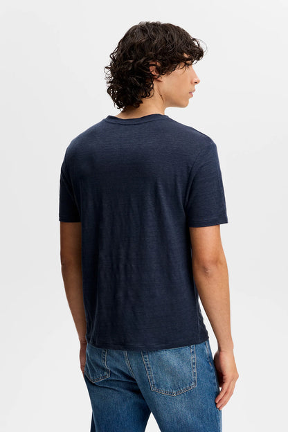 J.Lindeberg | T-shirt en lin ''Coma'' - Bleu Marin