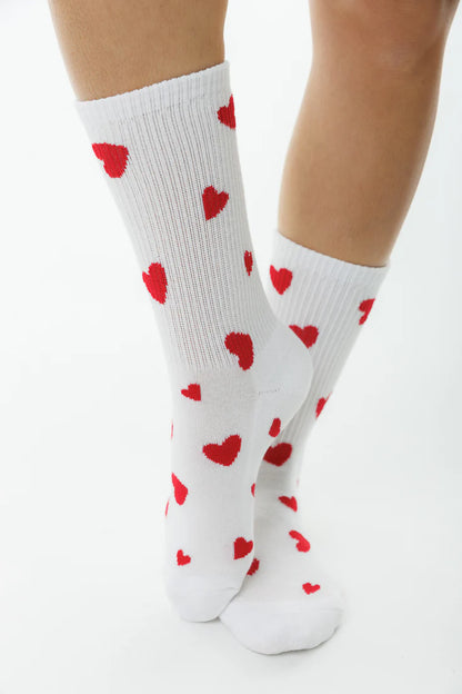 LIMLIM |  Chaussettes côtelées avec grand motif cœur