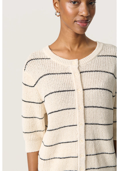 SOAKED IN LUXURY | Cardigan "WINTA" - Noir et blanc