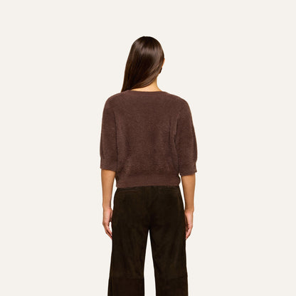 L'AGENCE | Pull à col rond 'Guinevere' | Brun