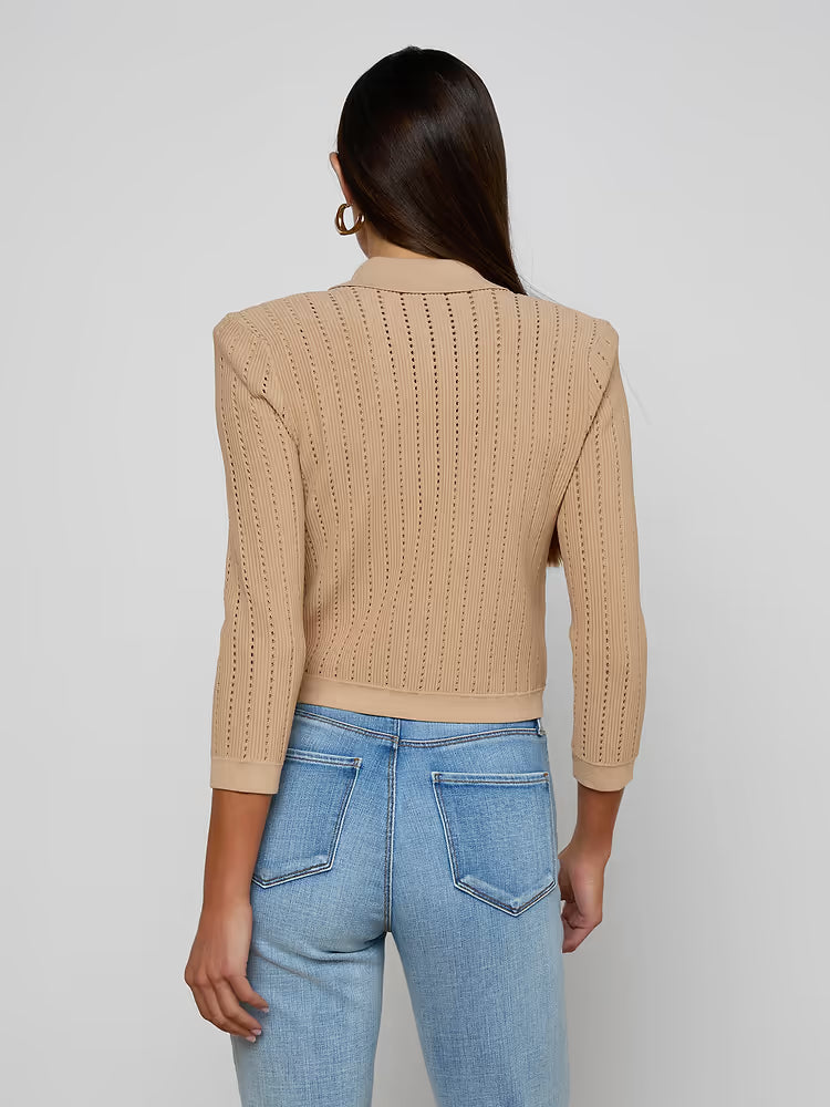 L'AGENCE| Cardigan à col 'Risa' | Cappuccino