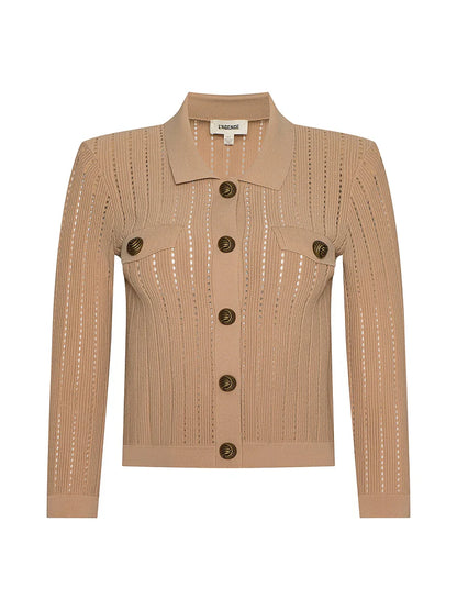 L'AGENCE| Cardigan à col 'Risa' | Cappuccino
